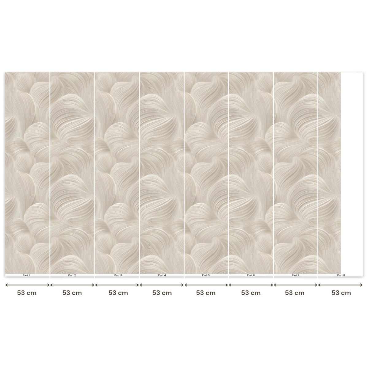 TAPETE - Lines - Ventilator - Beige - 400x240 cm - Creme, Papier (400/240cm) - OnlyWow