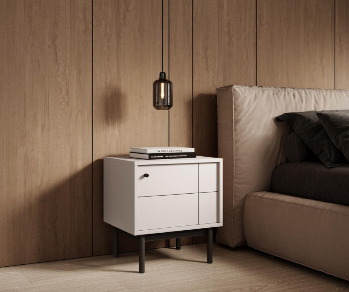 NACHTTISCH Kaschmir NATURE Japandi Stil - Beige, Holzwerkstoff (53.5/56.5/39cm) - Sepro Meble