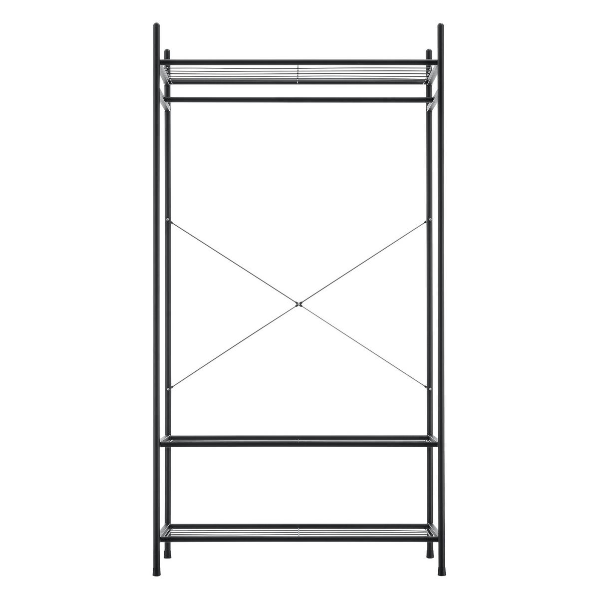 GARDEROBENSTÄNDER - Schwarz, Metall (80/150/40cm) - [en.casa]