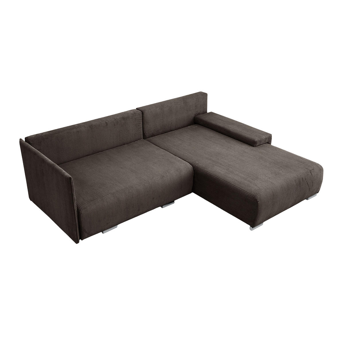 ECKSOFA TRAWANGA L mit Schlaffunktion, Bronze - Braun, Textil (246/188cm) - Fedve