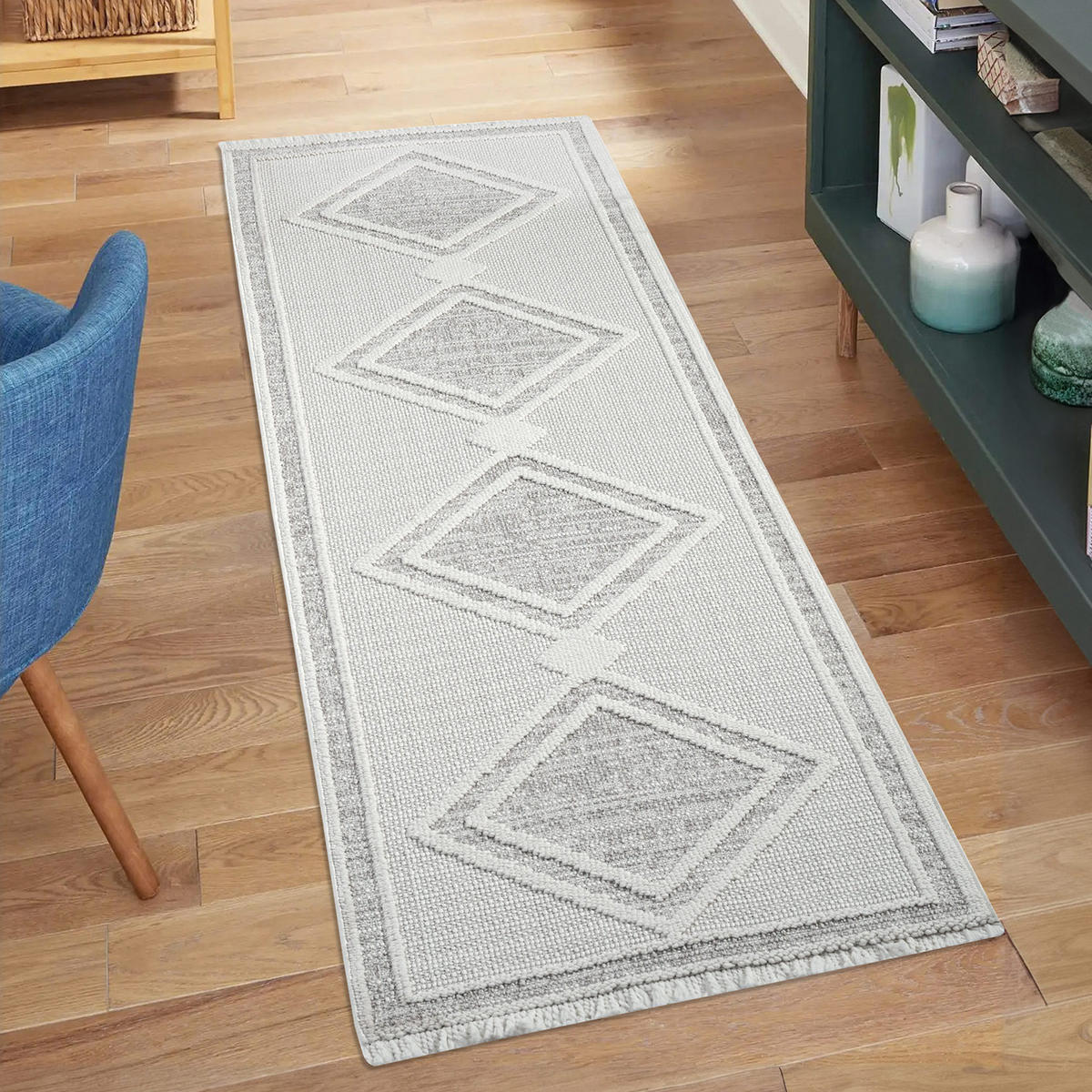 KURZFLOR-TEPPICH Lindo 8853 Beige 80x300 cm - Beige/Grau, Textil (80/300cm) - carpet city