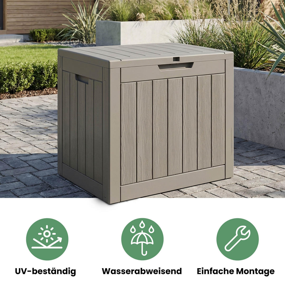 GARTENBOX 117L Grau - Grau, Kunststoff (56/53.2/43.1cm) - Akord