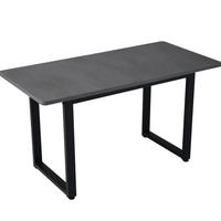 JEDÁLENSKÝ stôl 190 cm čierny/sivý, industriálny štýl, z drevotriesky a kovu - čierna, kompozitné drevo (140/70/75cm) - BEAOK