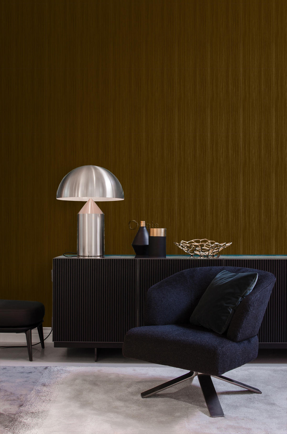TAPETE feine Streifen 53 cm x 10.05 m - Goldfarben, Papier (53/1000cm) - Origin Wallcoverings