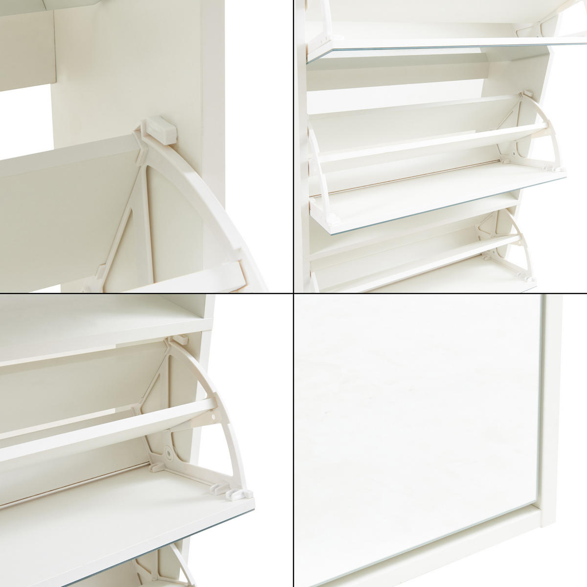 SCHUHKIPPER Lund - Weiß, Holzwerkstoff (24/134/60cm) - [en.casa]