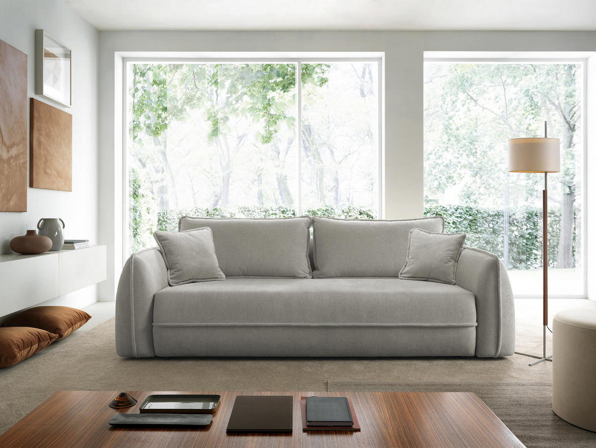 SCHLAFSOFA Moho - Hellgrau/Schwarz, Holz/Kunststoff (250/94/109cm) - MIRJAN24