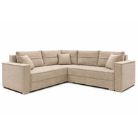 ECKSOFA PARIS – L-Form mit Schlaffunktion & Bettkasten Flauschiger Cord Stoff POSO Creme - Creme, Kunststoff (239/222cm) - Wohnideebilder