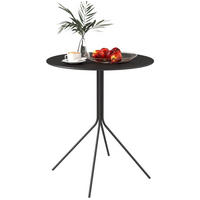 GARTENTISCH Ø60/71 cm aus Stahl mit Fußpolstern und pulverbeschichteter Oberfläche, Schwarz - Schwarz, Metall (60/60/71cm) - Redom