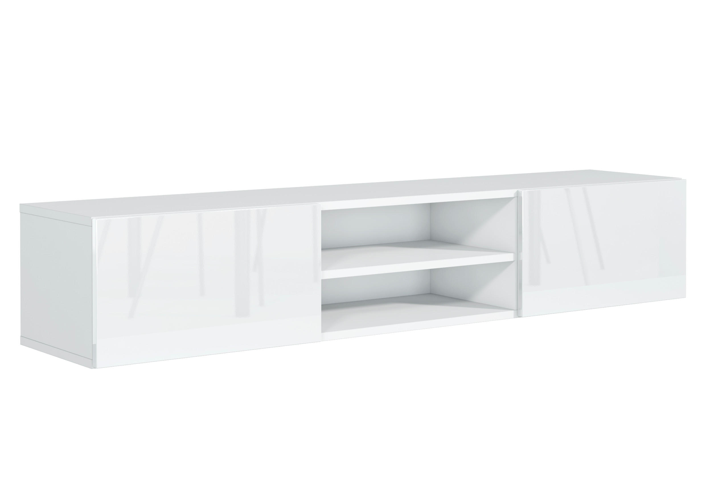 LOWBOARD GLOSSIA 160/29,5/35 cm, Weiß - Weiß, Holzwerkstoff (160/29.5/35cm) - MASSENO