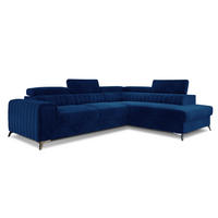 ECKSOFA Laurence mit Schlaffunktion & Bettkasten – 278 x 205 cm, verstellbare Kopfstützen - Blau, Kunststoff (278/205cm) - Wohnideebilder