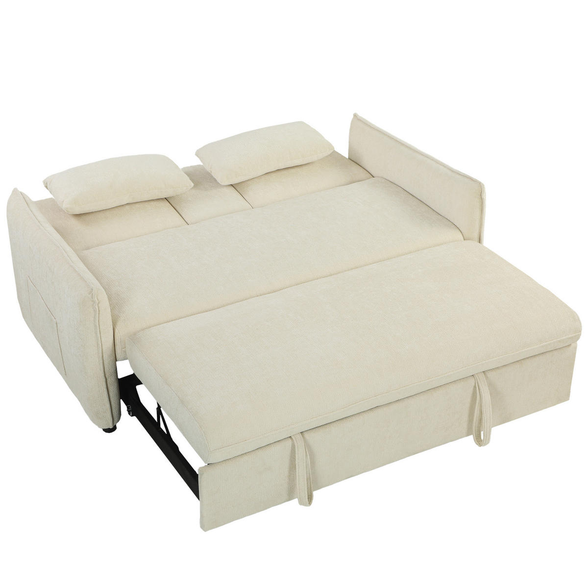SCHLAFSOFA 2-Sitzer DE-08254 verstellbar, Beige - Beige, Textil (166/84/90cm) - ComfortXL