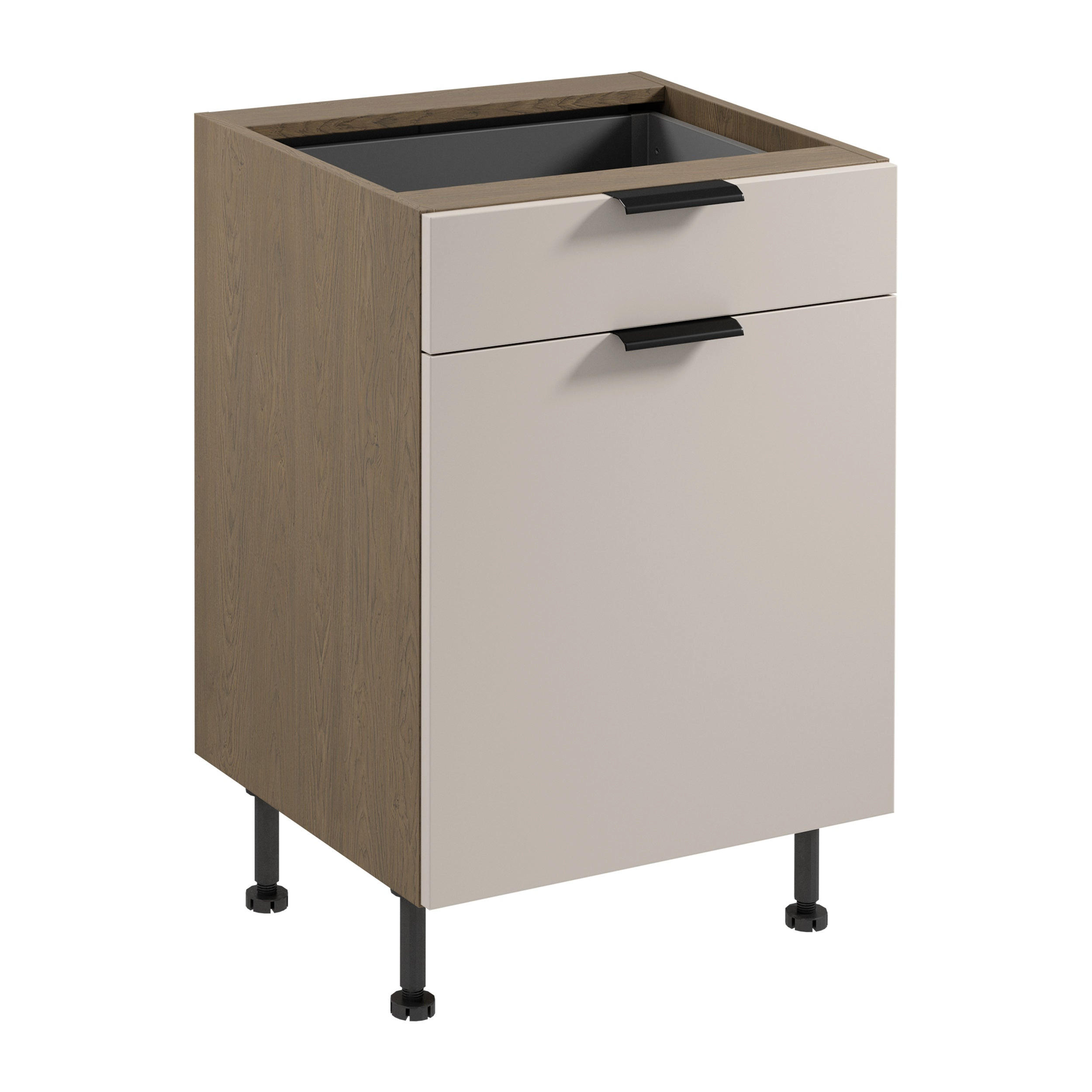 UNTERSCHRANK D60S1 P/L AX – Sorento Beige – Beige / Eiche - Eichefarben/Beige, Holzwerkstoff (60/87/52cm) - ROYAL24_MARKT