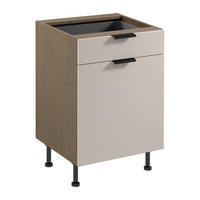 UNTERSCHRANK D60S1 P/L AX – Sorento Beige – Beige / Eiche - Eichefarben/Beige, Holzwerkstoff (60/87/52cm) - ROYAL24_MARKT