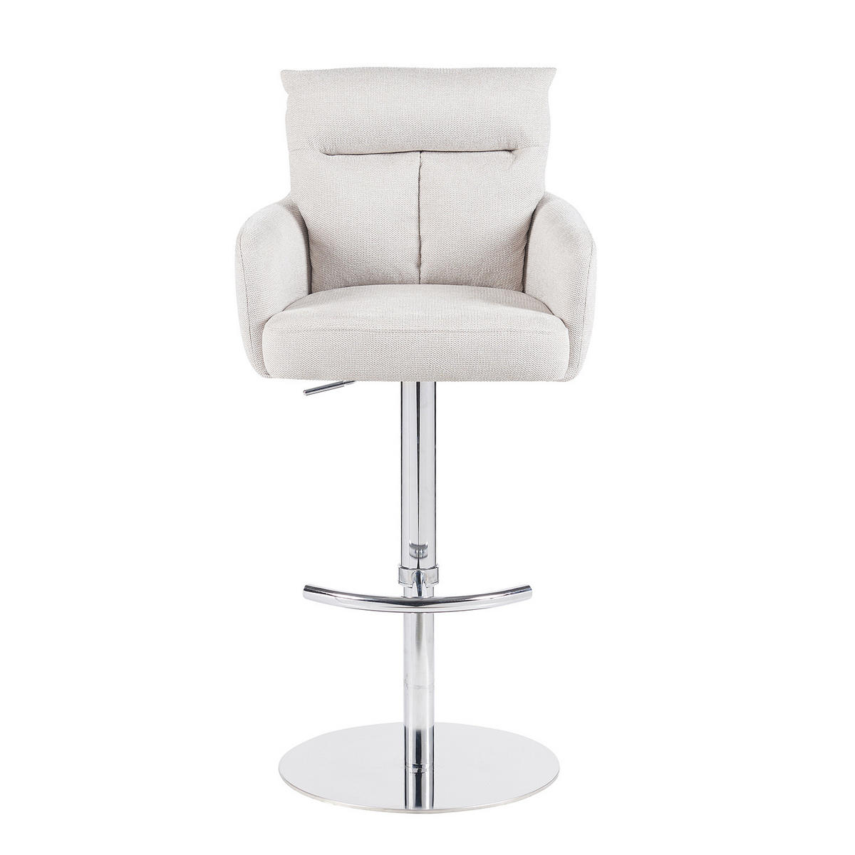BARHOCKER Leo - Chromfarben/Creme, Textil/Metall (54/96/57cm) - DUBI Möbel
