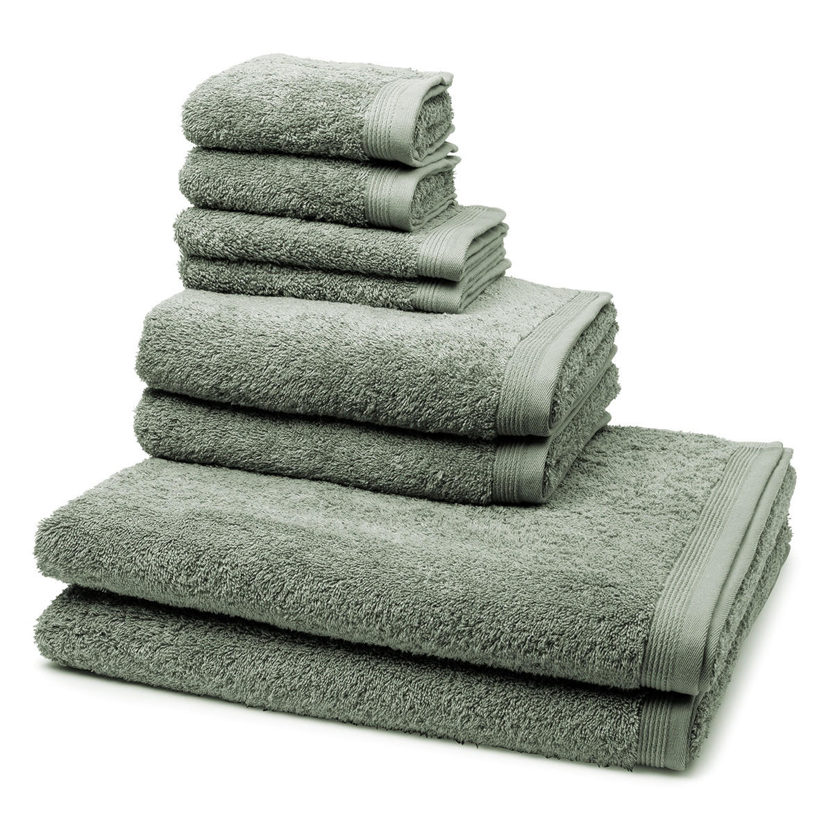 FROTTIERSET Superwuschel 8-teilig - Dunkelgrün, Textil (50/100cm) - MÖVE