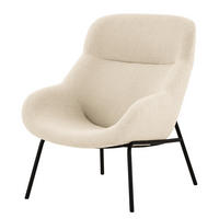 SESSEL - Creme/Schwarz, Textil/Metall (73/102/92cm) - home24