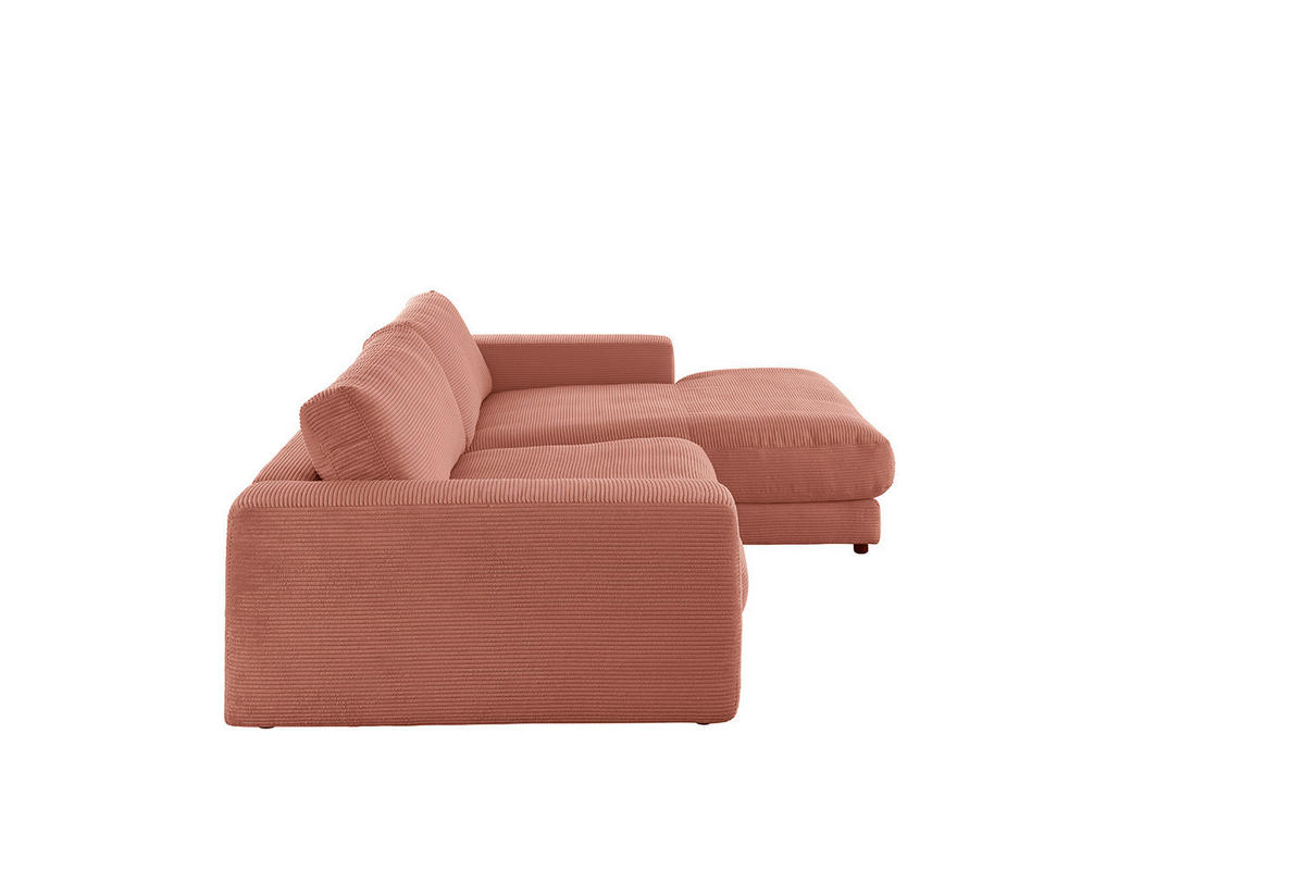 ECKSOFA MADELINE Braun Cord - Dunkelbraun/Schwarz, Kunststoff/Textil (270/190cm) - KAWOLA
