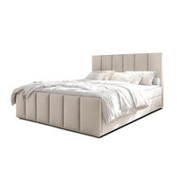 BOXBETT LEVENTE 180x200 cm mit Bettkasten und Matratze - Beige - Beige/Schwarz, Holz/Holzwerkstoff (180/200cm) - AX Living