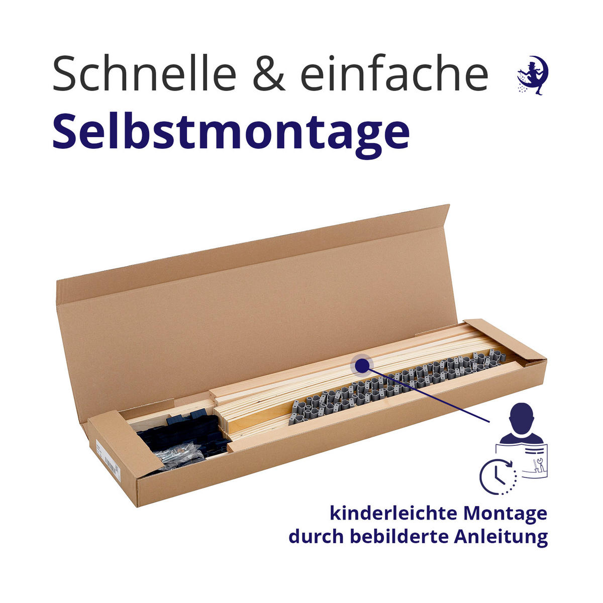 LATTENROST DreamBase 90x200 7-Zonen - Eschefarben/Buchefarben, Holz (90/200cm) - Mister Sandman