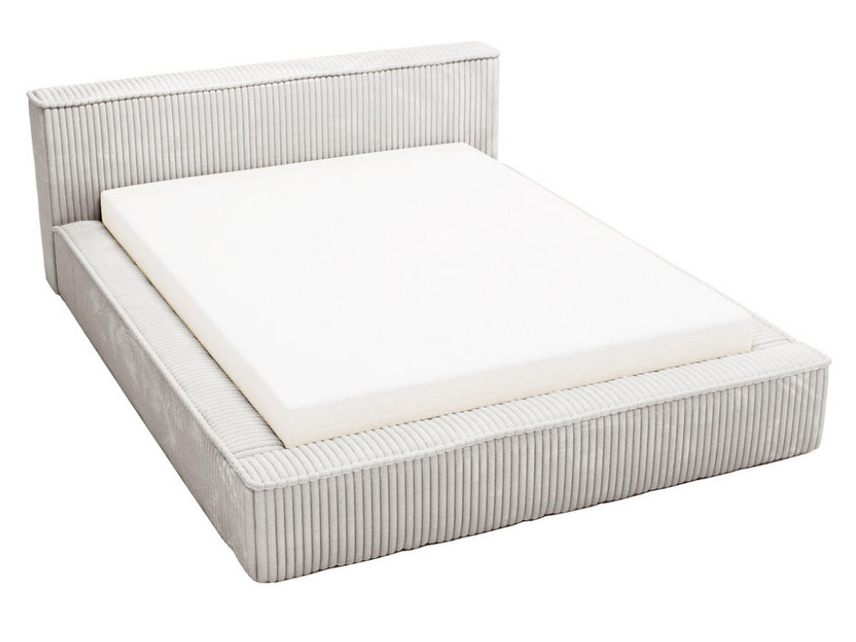 POLSTERBETT Lago 160x200 Hellgrau - Hellgrau, Textil (160/200cm) - Graingold