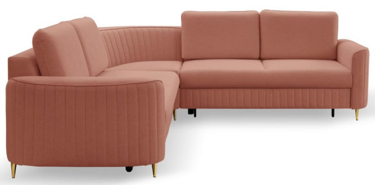 ECKSOFA Korallenrot LOREN Mit Schlaffunktion Und Bettkasten - Orange, Textil (251/251cm) - Sepro Meble
