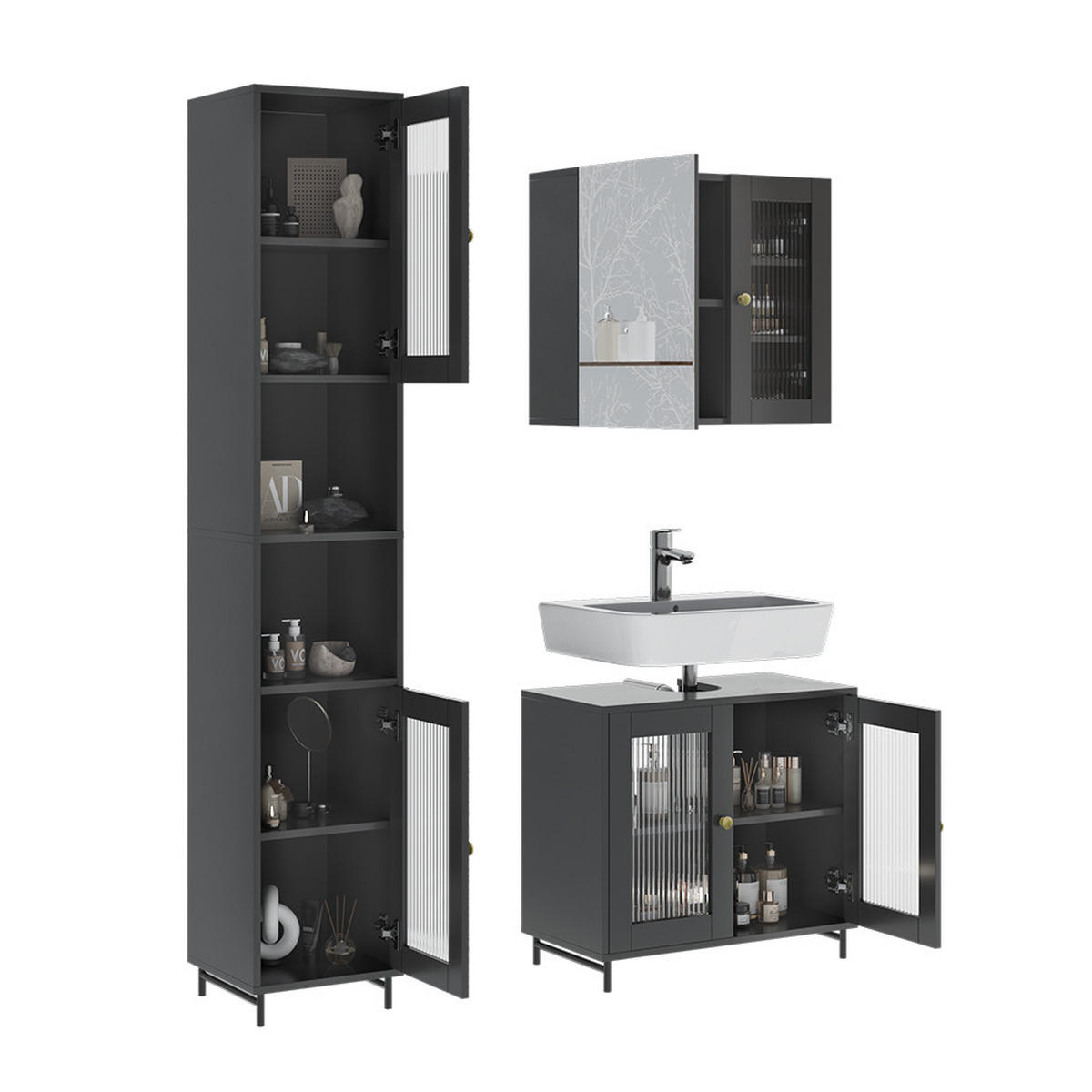 MALTE Šedá - šedá, kompozitní dřevo (60/58/30cm) - Vicco