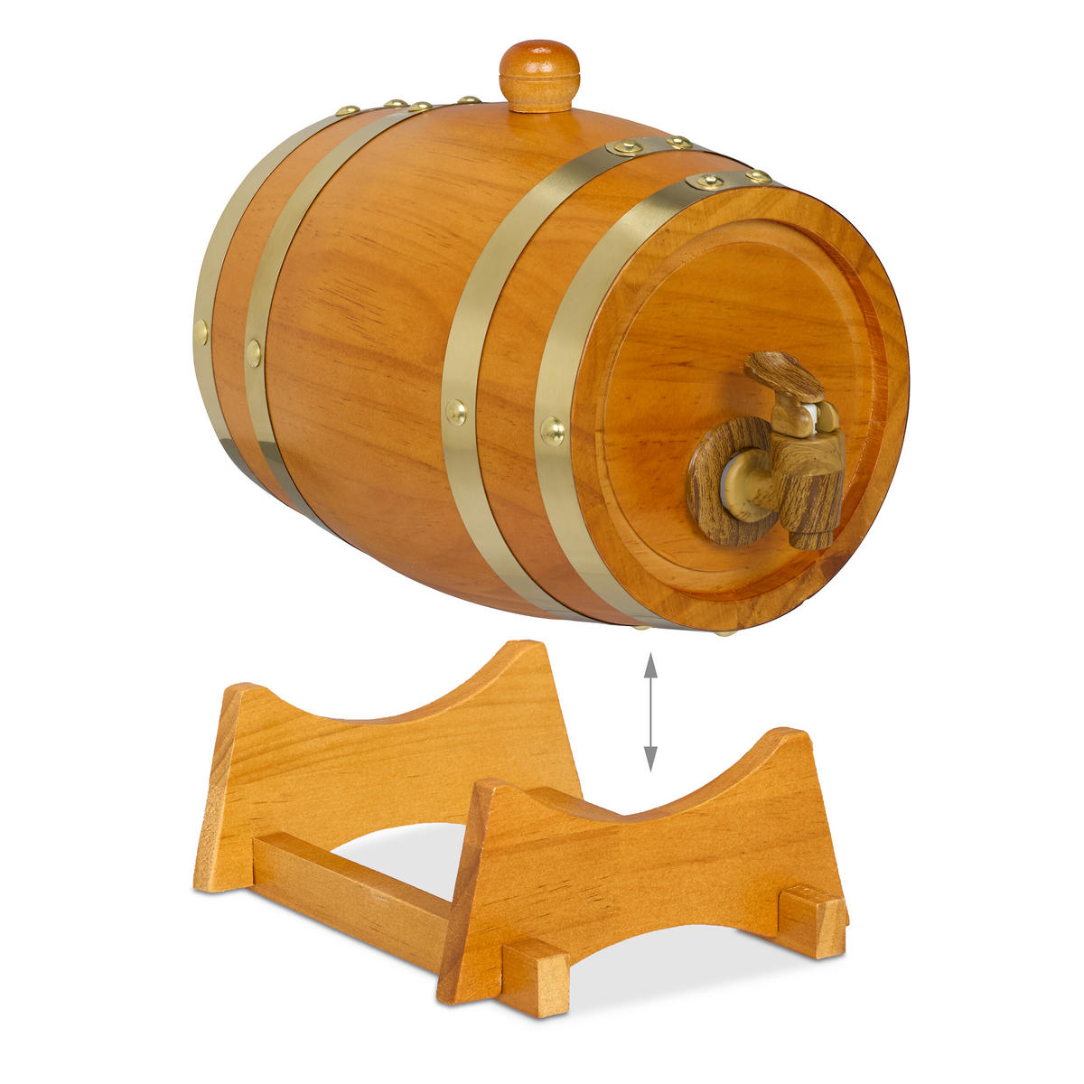 WHISKYFASS - Hellbraun, Holz/Kunststoff (1.25L) - Relaxdays