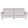 3-SITZER-SCHLAFSOFA Samtstoff Beige Vettre - Beige/Goldfarben, Textil (210/88/84cm) - Beliani