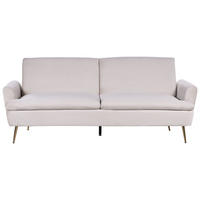 3-SITZER-SCHLAFSOFA Samtstoff Beige Vettre - Beige/Goldfarben, Textil (210/88/84cm) - Beliani