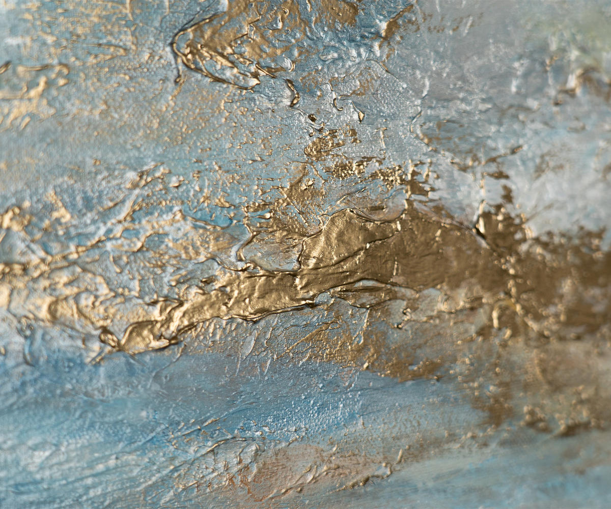 GEMÄLDE Goldene Bucht Schattenfugenrahmen Grau 200x100 cm - Grau, Holz (200/100cm) - YS-art gallery