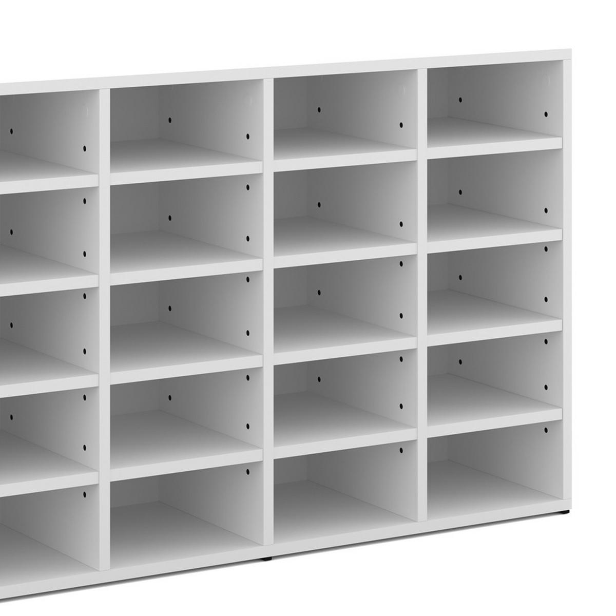 SCHUHREGAL Lysander Weiß 104 x 65.5 cm - Weiß, Holzwerkstoff (104/65.5/33cm) - Vicco