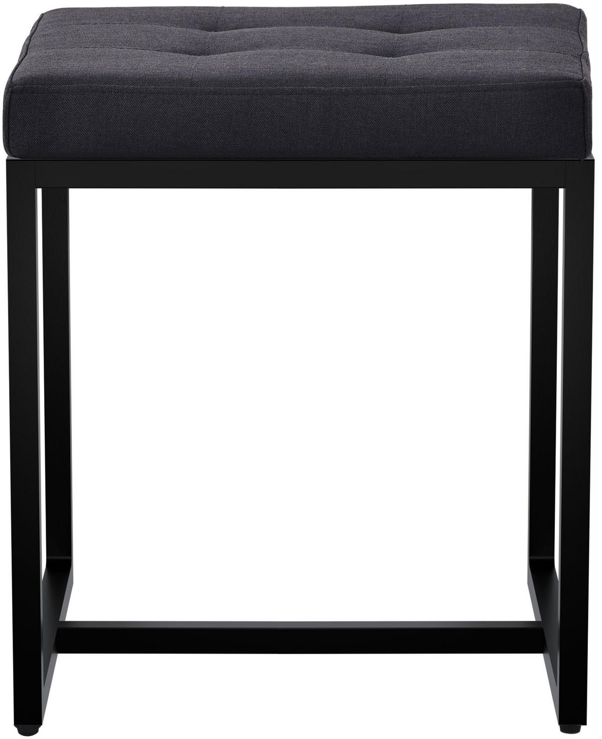 SITZWÜRFEL eckig 40/40/48 cm Stoff schwarz - Schwarz, Textil/Metall (40/48/40cm) - CLP