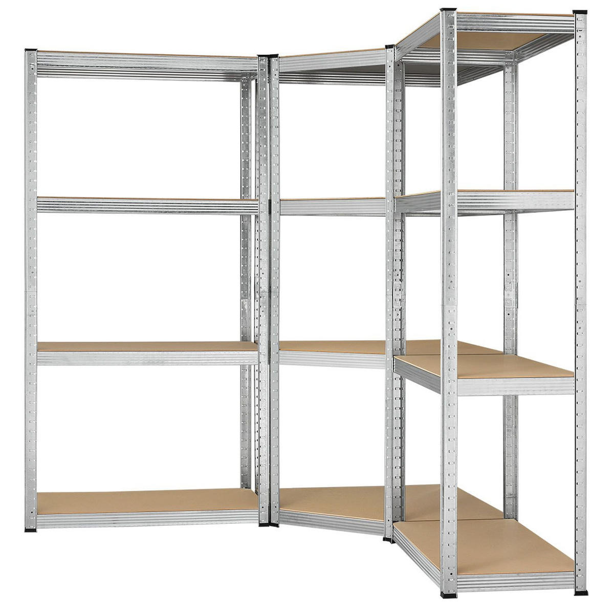 REGALSYSTEM Easy silber insgesamt 12 Böden (3er-Set) - Silberfarben, Metall (155/160/155cm) - Juskys
