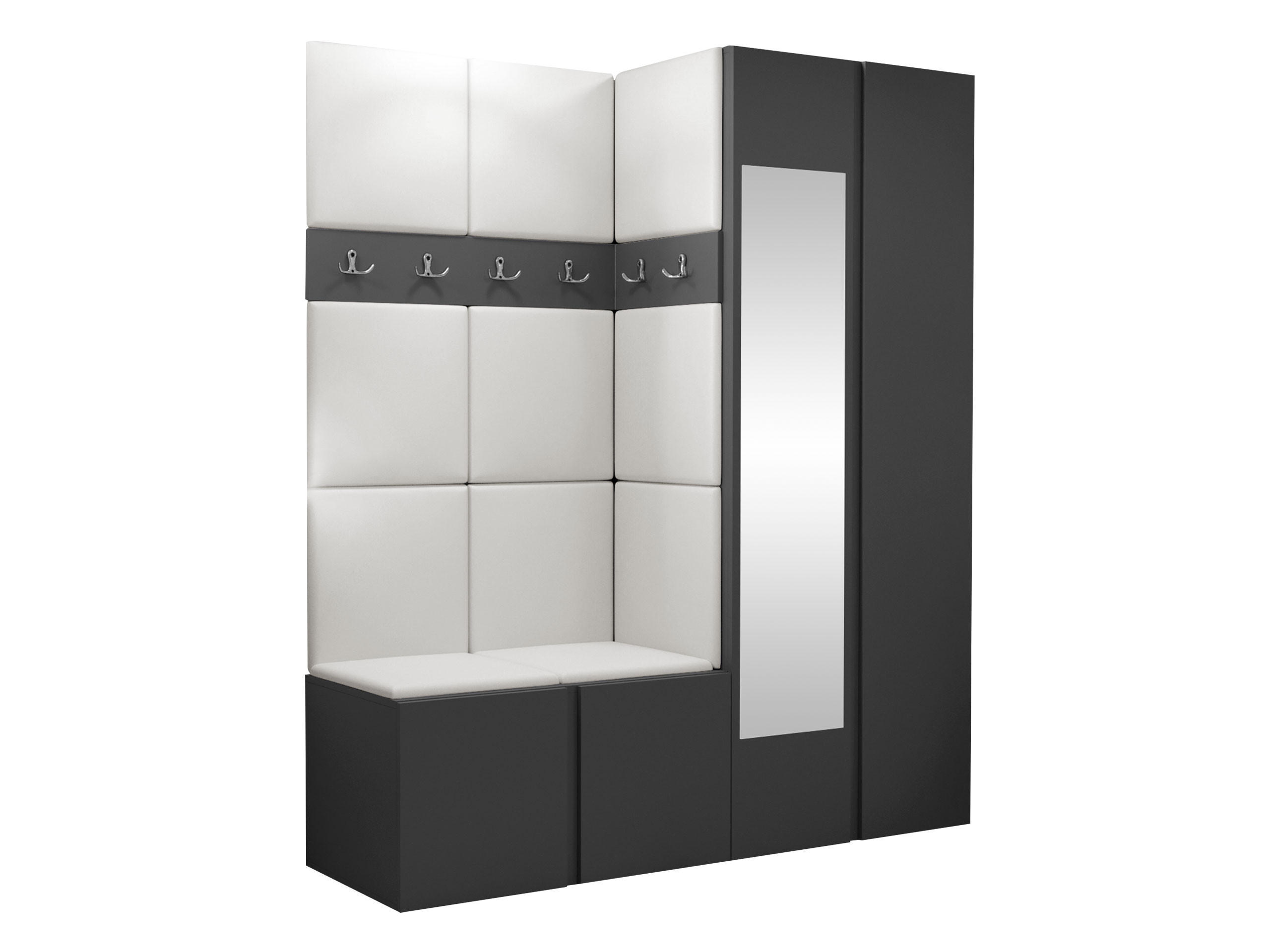 GARDEROBEN-SET Orion XII - Graphitfarben/Weiß, Holzwerkstoff/Kunststoff (158/186/46cm) - MIRJAN24
