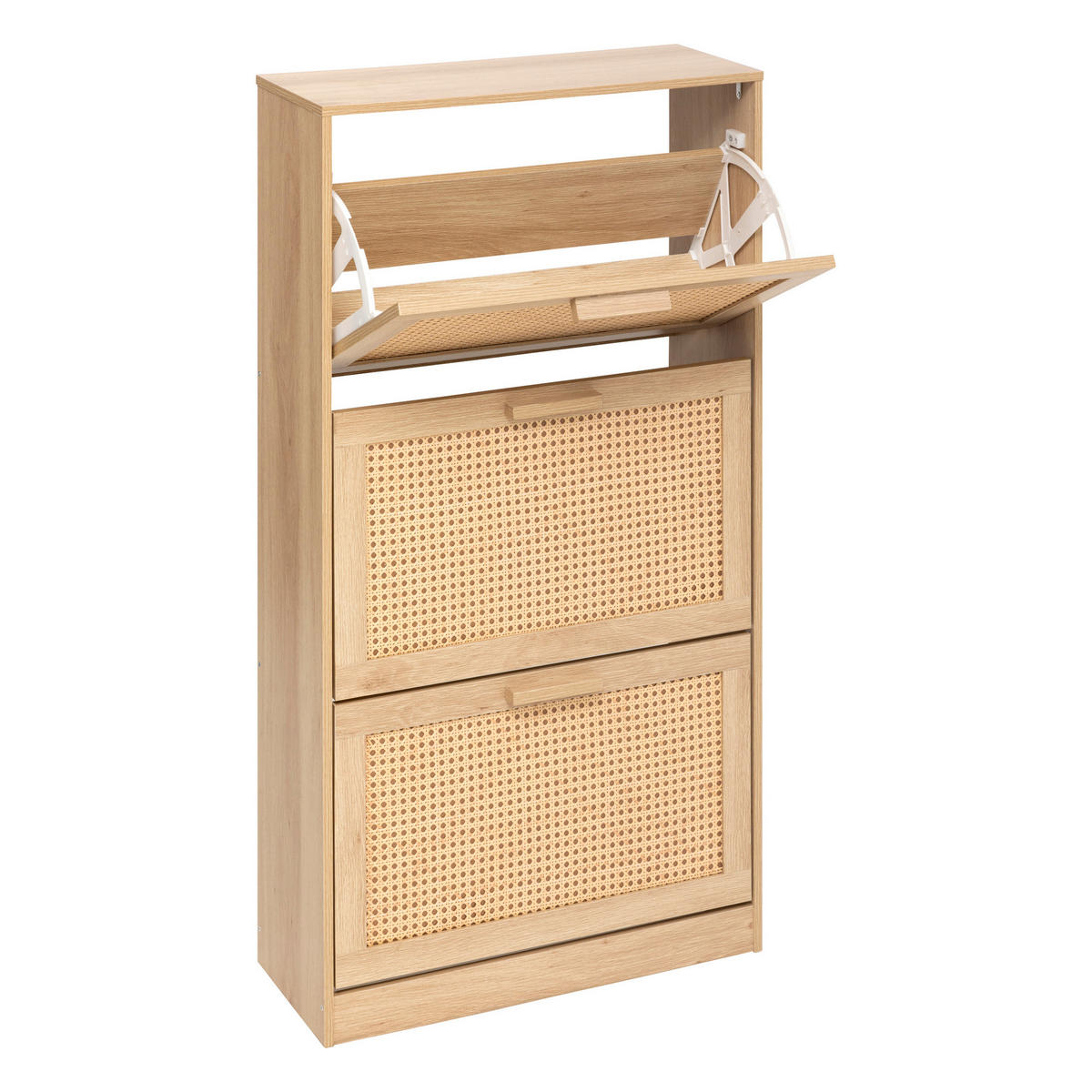 SCHUHSCHRANK Wiener Geflecht Cane 60/24/113 cm - Braun, Holzwerkstoff (24/113/60cm) - 5five Simply Smart