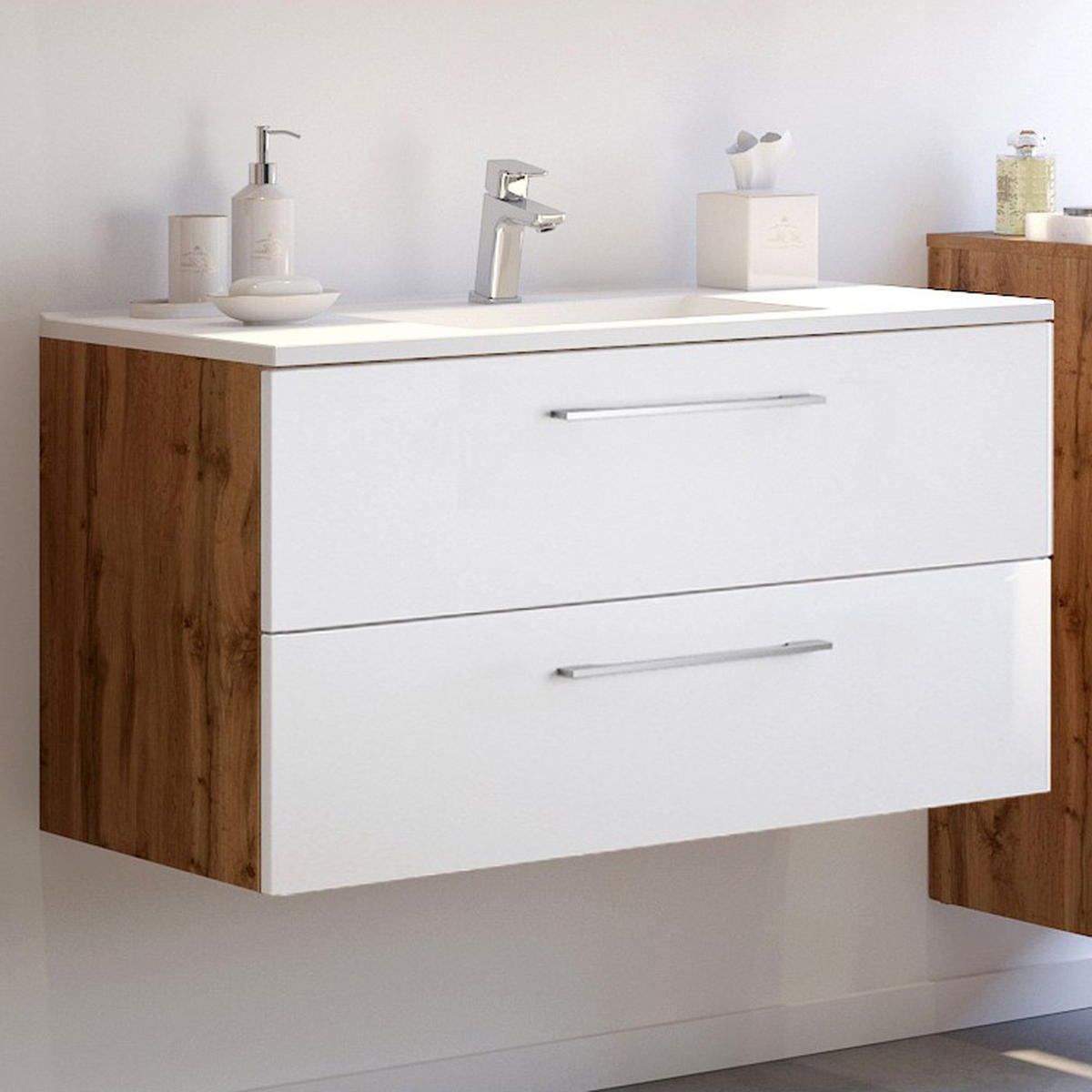 WASCHTISCH Louny-03 - Braun, Holzwerkstoff (100/54/48cm) - Lomado