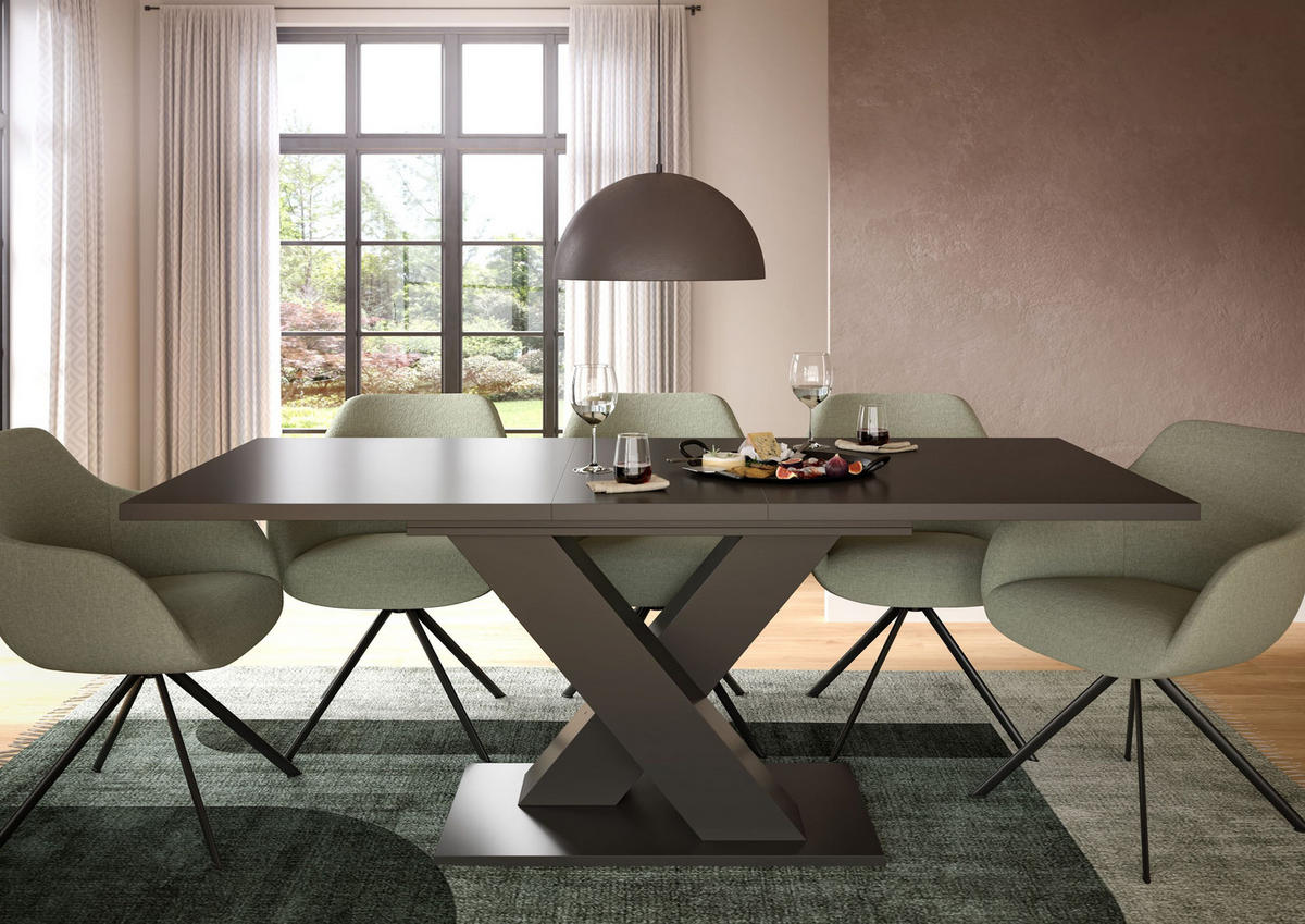 ESSTISCH MOTION (B/H/T: ca. 150/76/90 cm) in grau/grau - Grau, Holzwerkstoff (90/150/76cm)