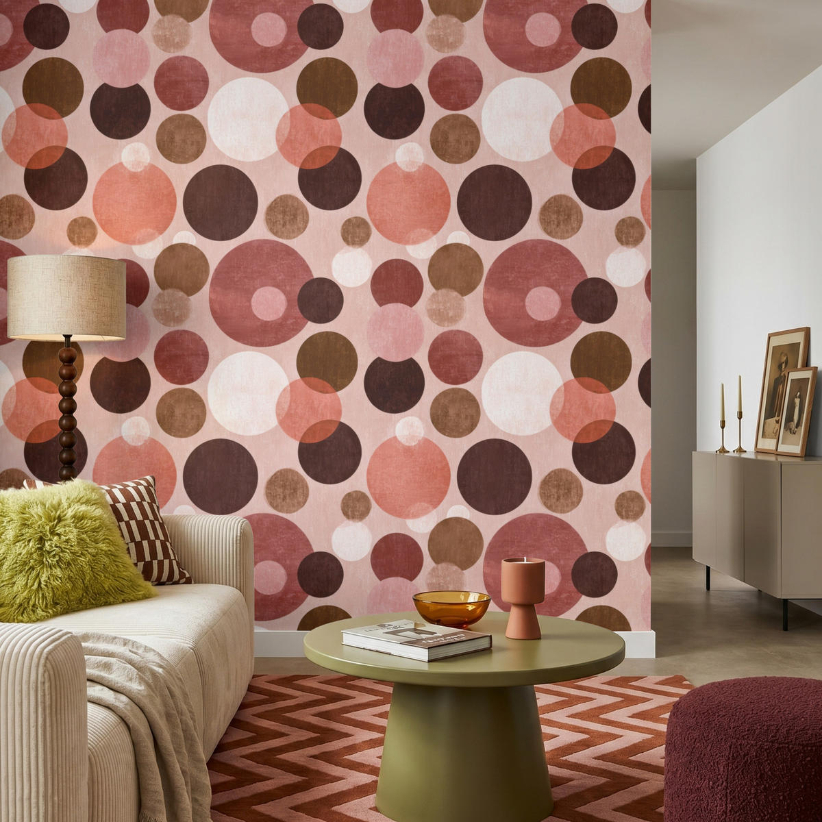 TAPETE - Kreise - Modern - Farbenfroh - 200x200 cm - Multicolor, Papier (200/200cm) - OnlyWow
