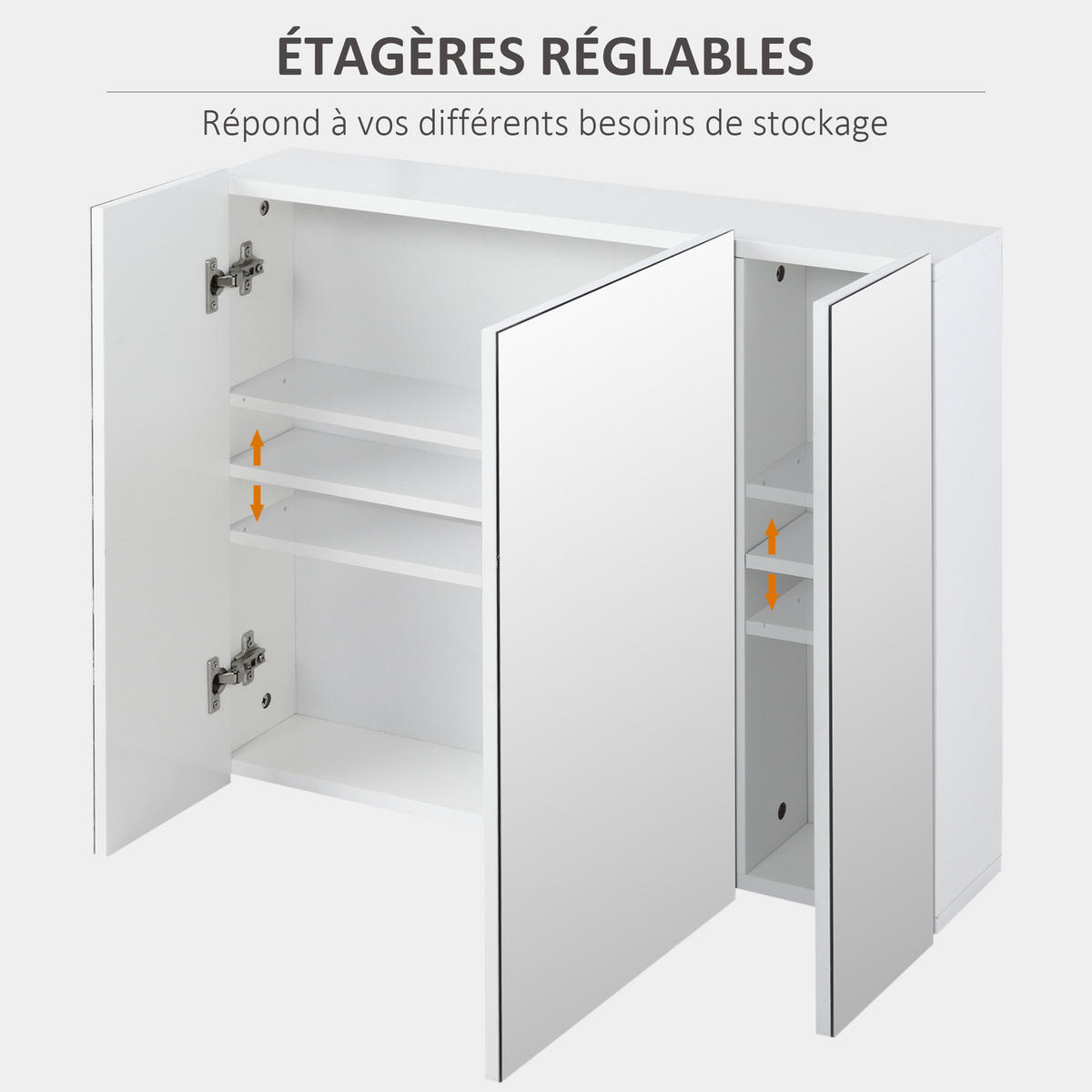 SPIEGELSCHRANK Weiß 70/15/60 cm - Weiß, Holzwerkstoff (70/60/15cm) - PANGIVO