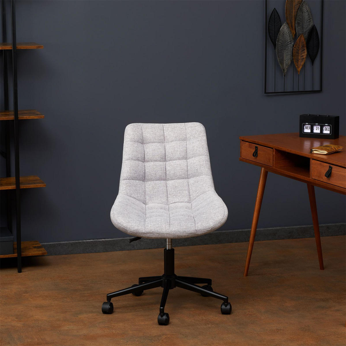 DREHSTUHL TALIA - Grau, Textil (53/89/61cm) - IDIMEX