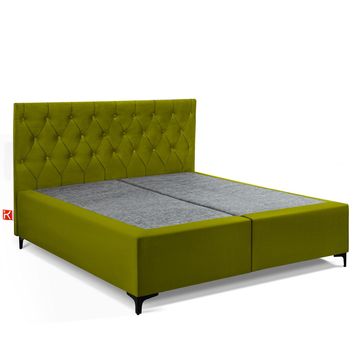 POLSTERBETT ARDEA, Oliv - Schwarz/Olivgrün, Holz/Holzwerkstoff (160/200cm) - KONSIMO®