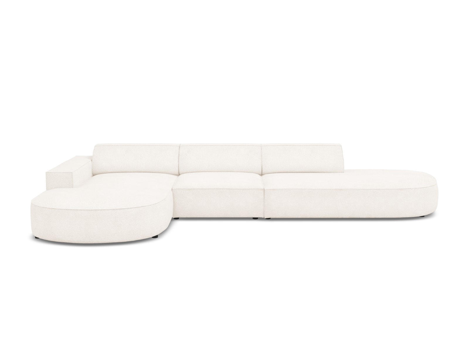 ECKSOFA links Jodie aus Boucle beige 4 Sitzplätze - Beige, Textil (166/342cm) - Micadoni