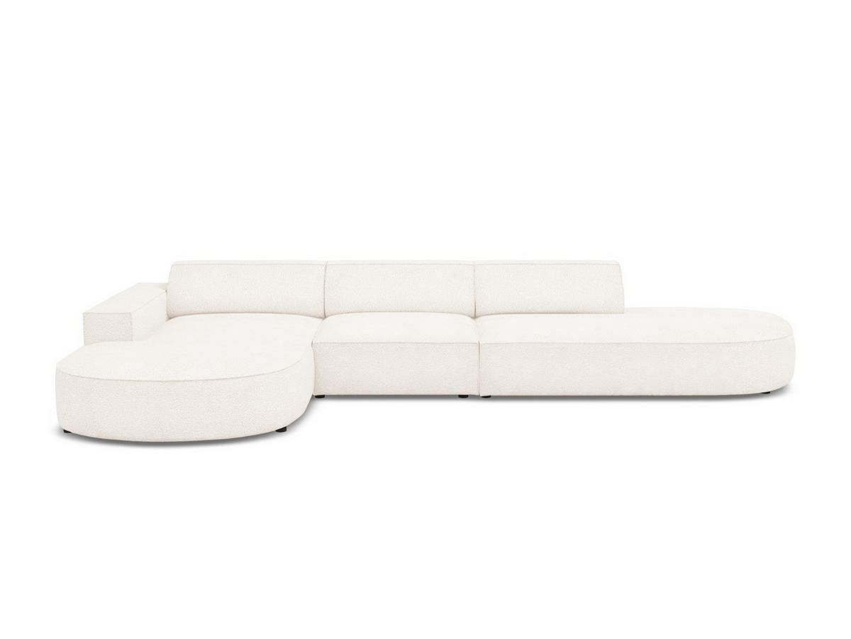 ECKSOFA links Jodie aus Boucle beige 4 Sitzplätze - Beige, Textil (166/342cm) - Micadoni