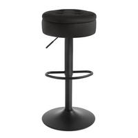 BARHOCKER mit Stauraum, höhenverstellbar, drehbar, 39 x 39 x 79,5 cm, Charcoal - Schwarz, Metall (39/79.5/39.1cm) - Meubliv