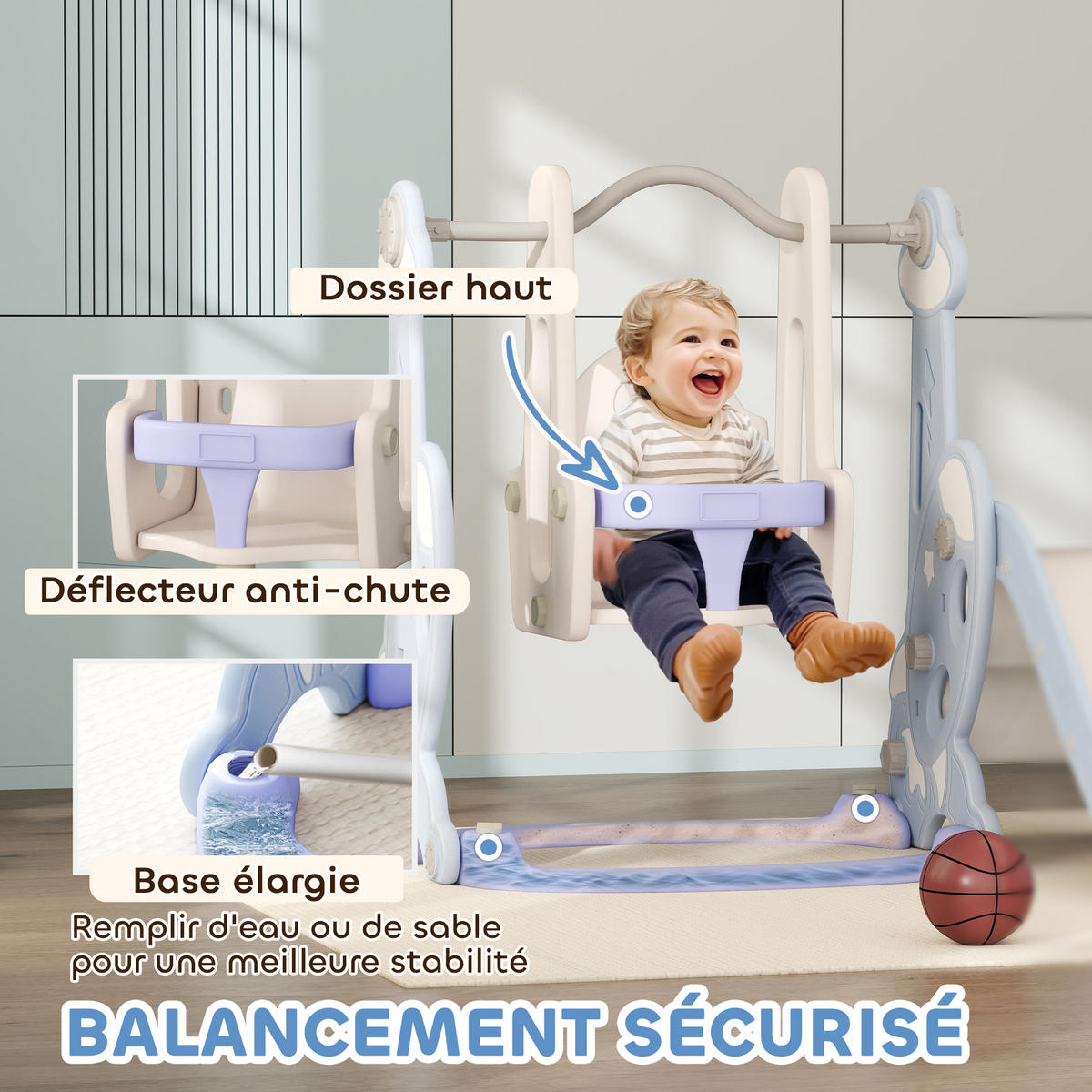 KINDERRUTSCHE DE-17978 Hellblau - Hellblau, Kunststoff (160/107/147.5cm) - ComfortXL