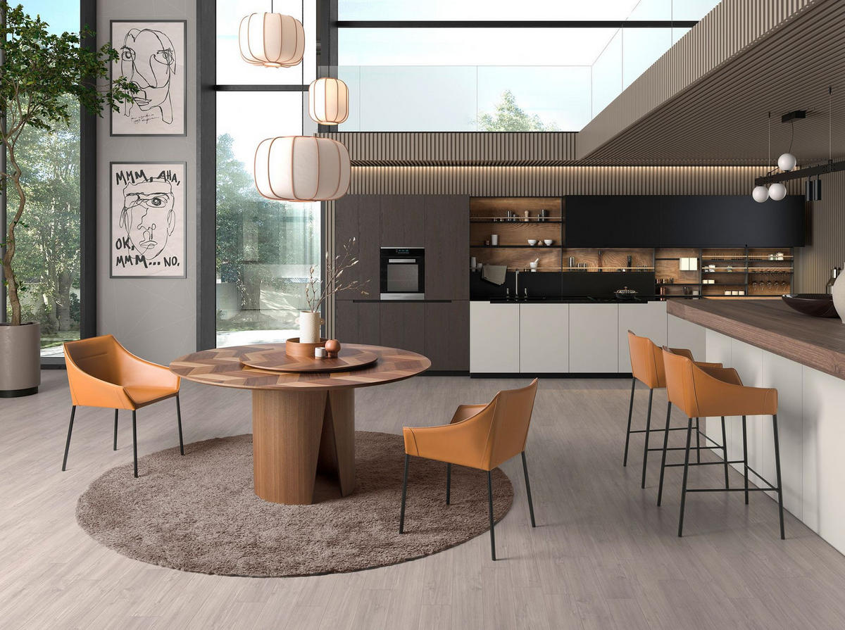 BARHOCKER Hocker aus braunem Kunstleder 59/55/92 cm - Schwarz/Braun, Leder (59/92/55cm) - ANGEL CERDA