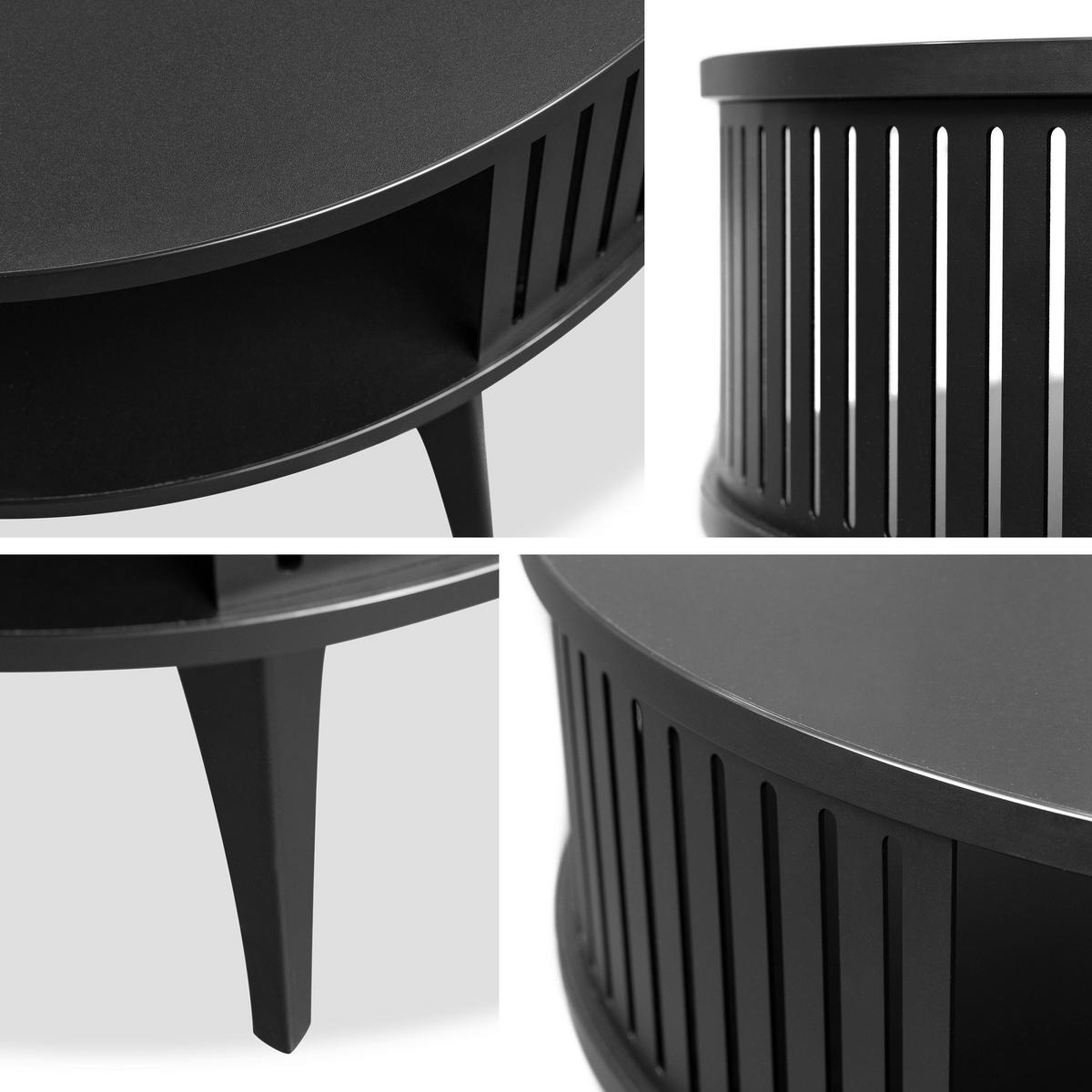 COUCHTISCH Roenni - Hellgrau/Schwarz, Holzwerkstoff/Metall (75/75/44cm) - MIRJAN24