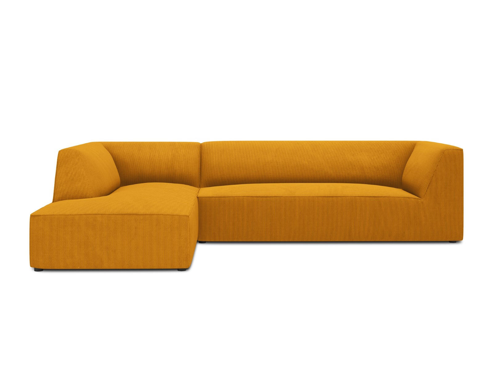 ECKSOFA links Ruby aus Cord gelb 4 Sitzplätze - Gelb, Textil (180/273cm) - Micadoni