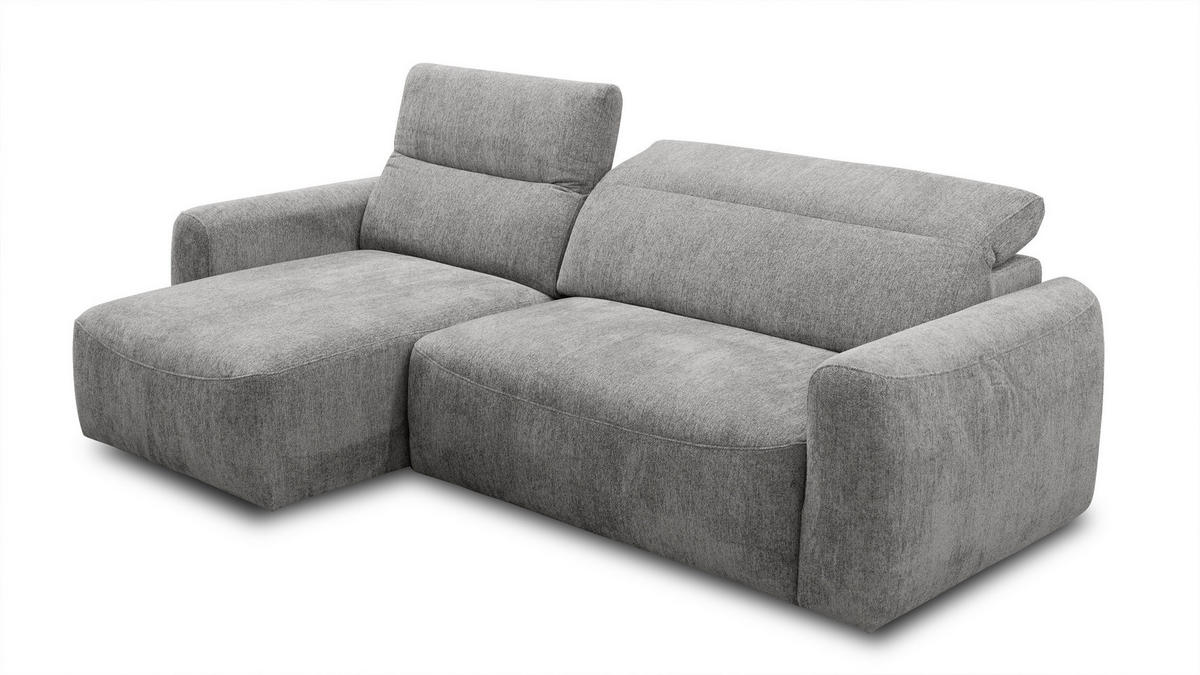 ECKSOFA NERO 4-Sitzer, platingrau - Schwarz/Grau, Holz/Textil (272/81/159cm) - Courtois Laville