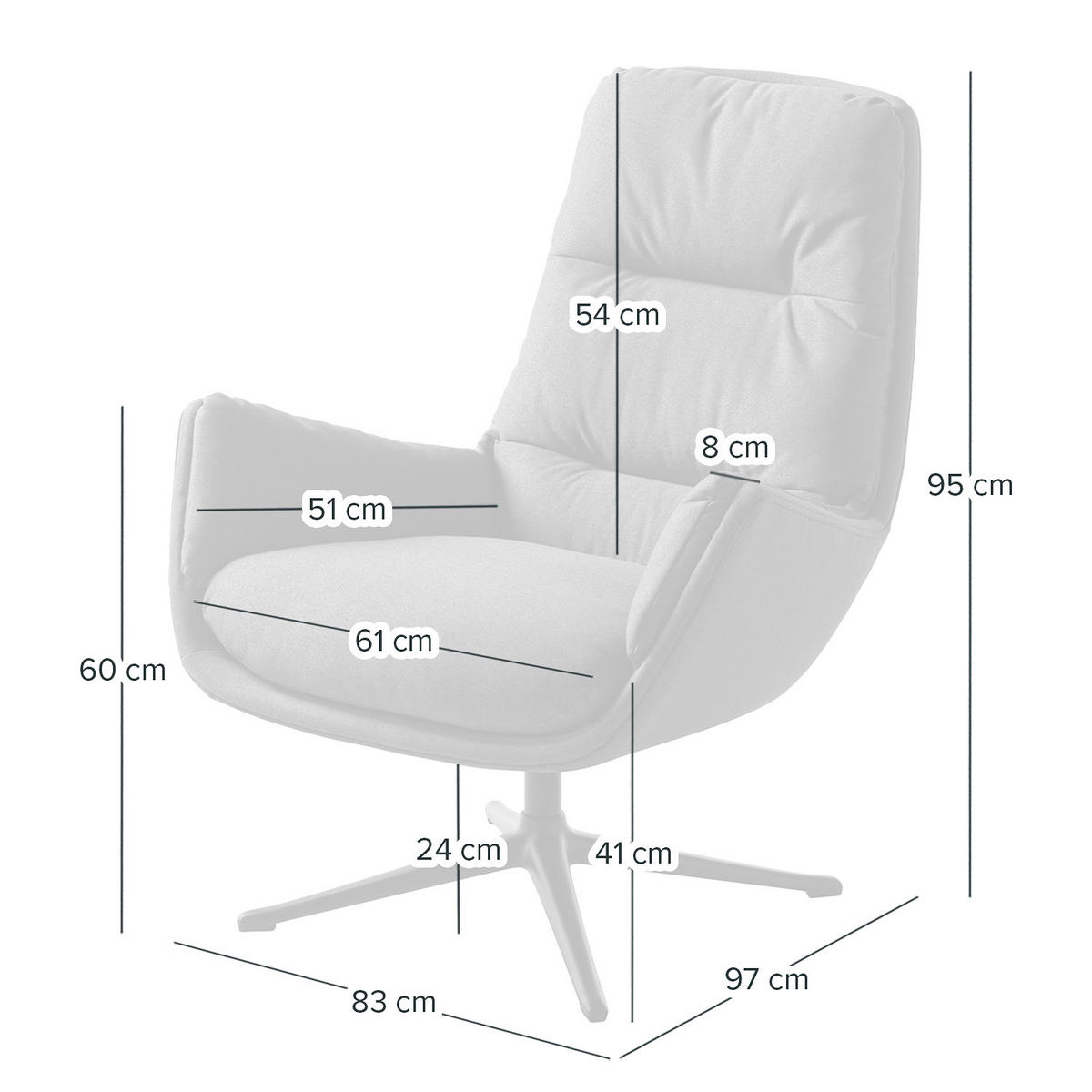 SESSEL mit Kreuzfuß - Schwarz/Dunkelblau, Textil/Metall (83/95/97cm) - home24